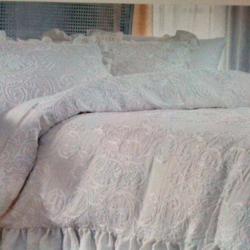Комплект постельного белья Gelin Home с оборкой лен - жаккард Keten 