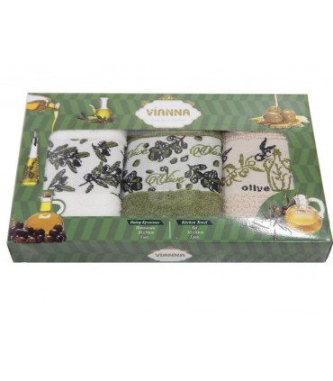 Салфетки махровые Vianna (оливки) 30х50 3 штуки