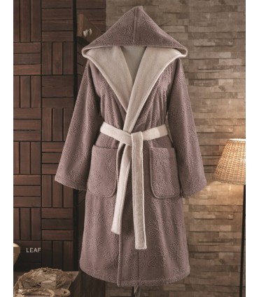 Womens bathrobe Soft Cotton LEAF