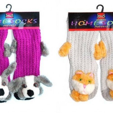 HOMESOCKS мягкие и очень теплые носки для девушек с пришитыми кошками и собаками.С силиконовой противоскользящей системой. Идеал