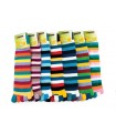 Attractive womens socks colored stripes, with fingers