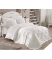 Bed linen with a coverlet COTTON BOX DELUX PİKE Veronica ekru