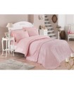 Bed sheets with a coverlet COTTON BOX DELUX PİKE Marla pudra