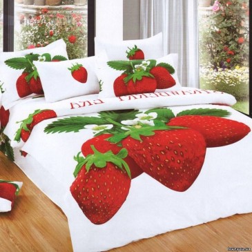 Love You sateen Berry bedding set