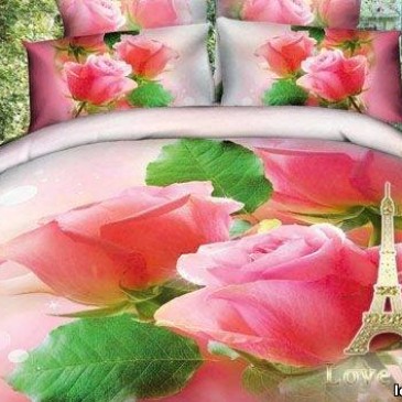 Love You sateen Roses bedding set
