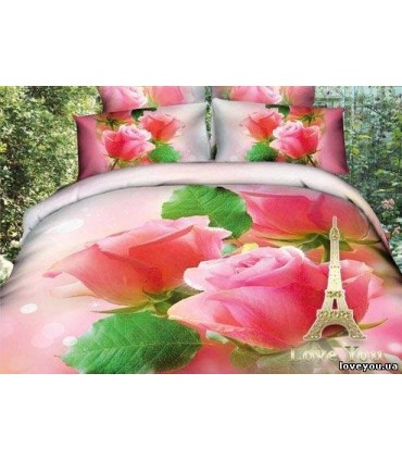Love You sateen Roses bedding set