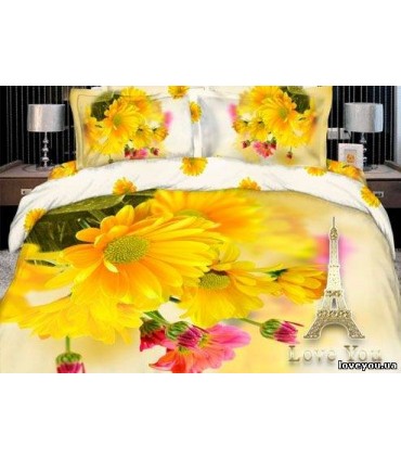 Love You sateen "Bouquet" bedding set