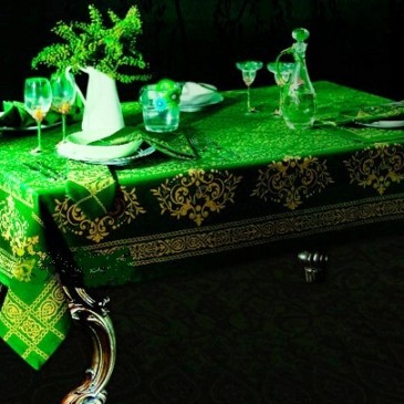 DA VINCI Jacquard, tablecloth Artemis Green DV T 1004
