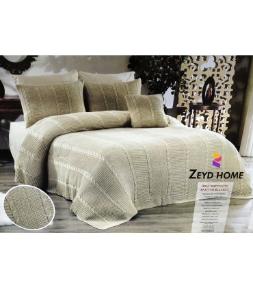 Комплект Zeyd Home Duz с вязаным покрывалом