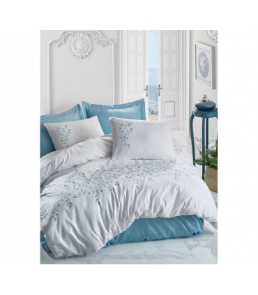 Cotton Box Brode SATEN PERRY MINT bedding set