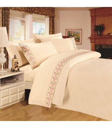 Sateen bedding set with lace, TF B 0015 N