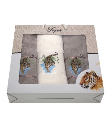 Set of towels Gulcan Tiger  3 (2 l + b)