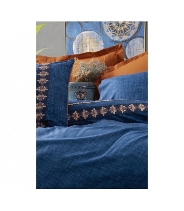Cotton Box FOLK ART LUSSO lacivert bedding set