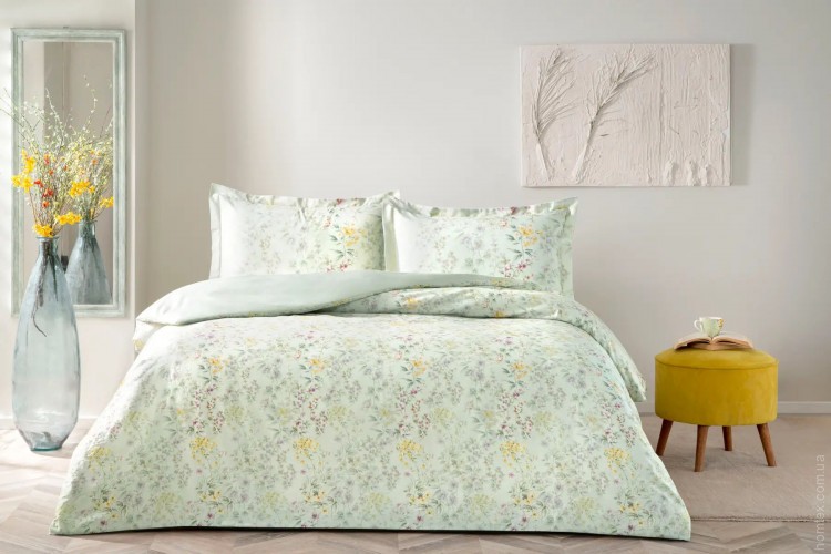 Комплект постільной білизни TAC normal saten Cassie yesil