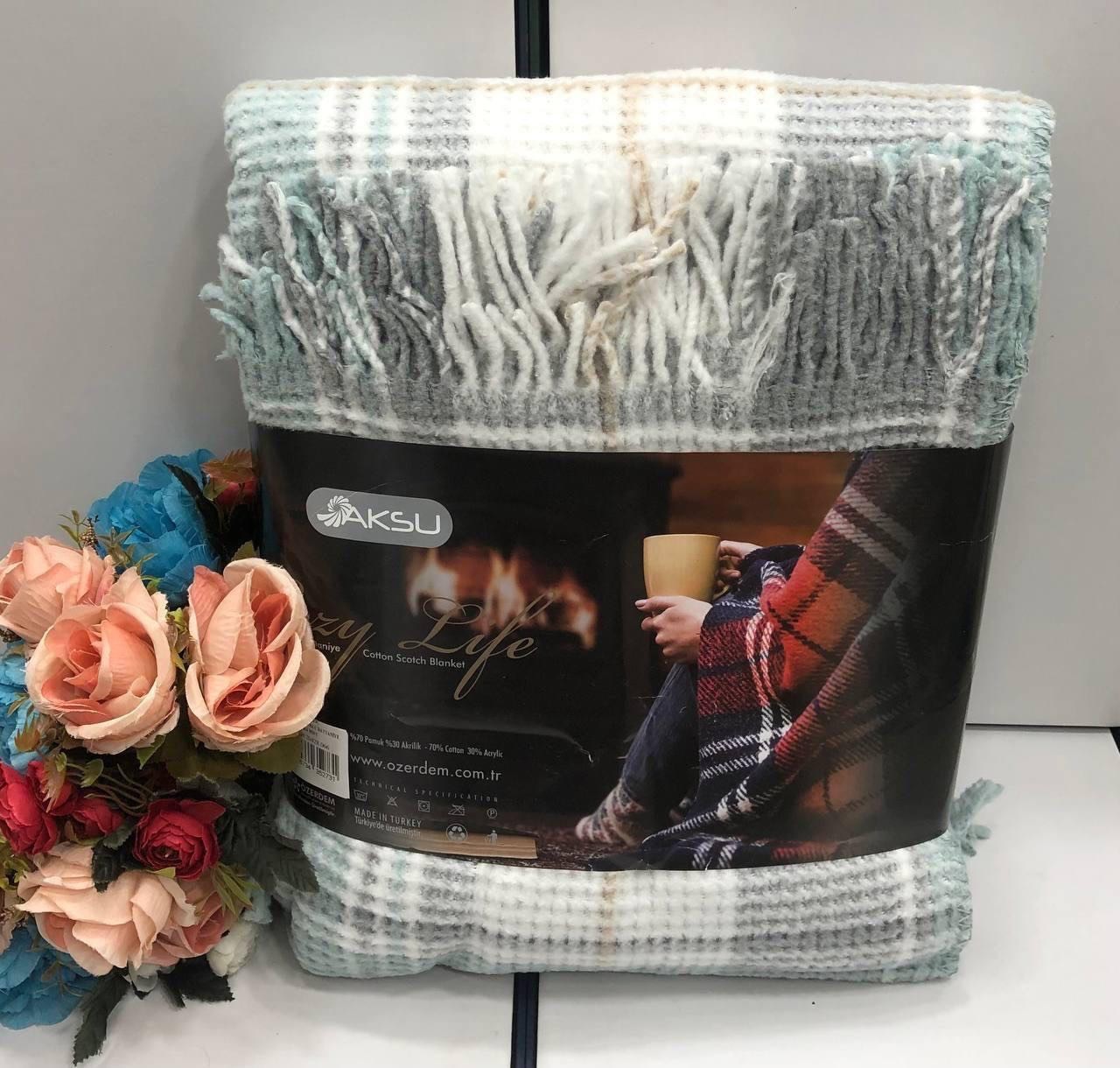 Хлопковый плед Aksu Cozy Life Botanye 180*220