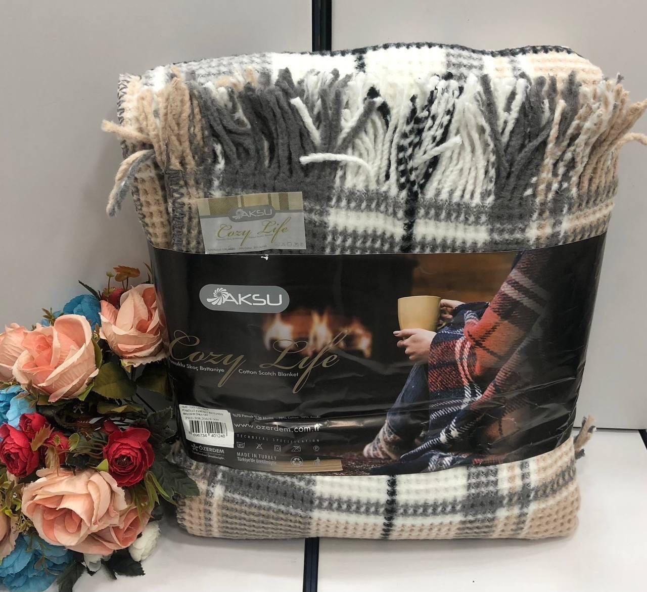 Хлопковый плед Aksu Cozy Life Botanye 180*220