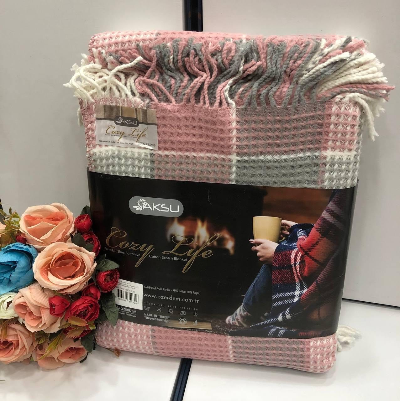 Бавовняний плед Aksu Cozy Life Botanye 180×220