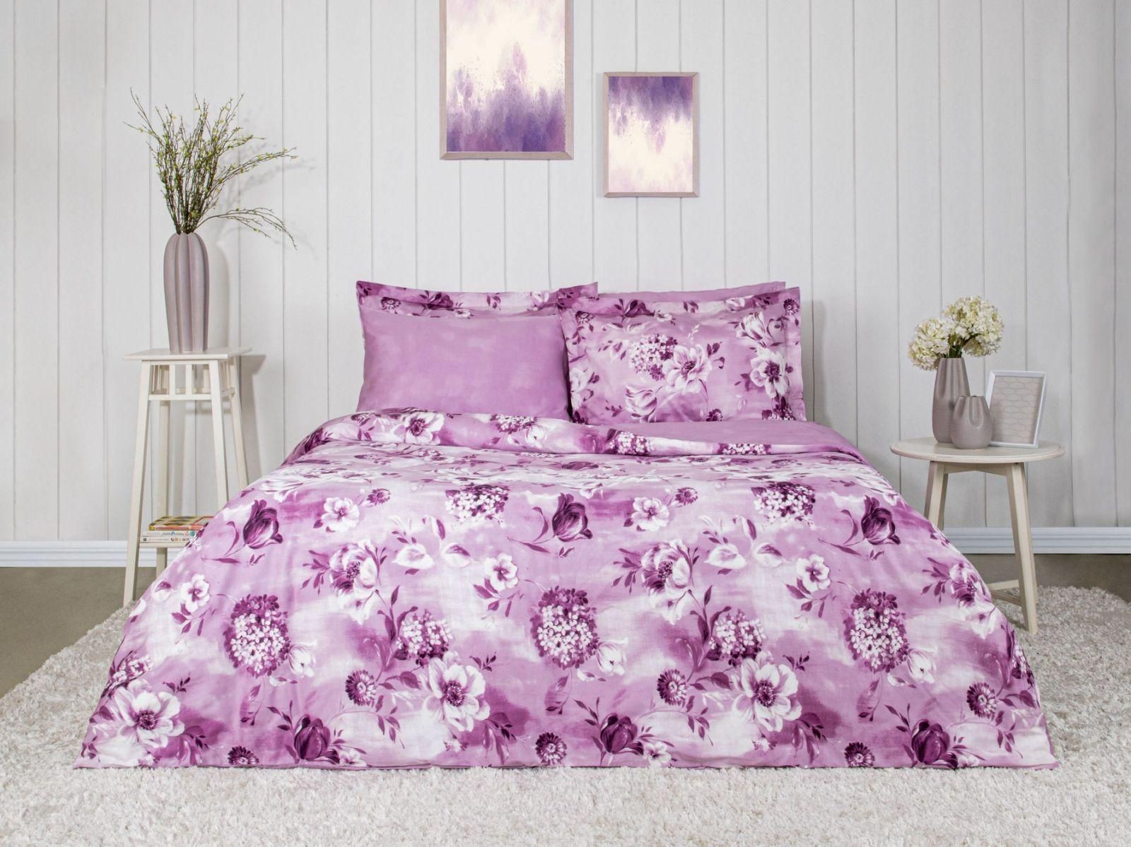 комплект постельного белья TAC DELUX SATEN Vesta lila