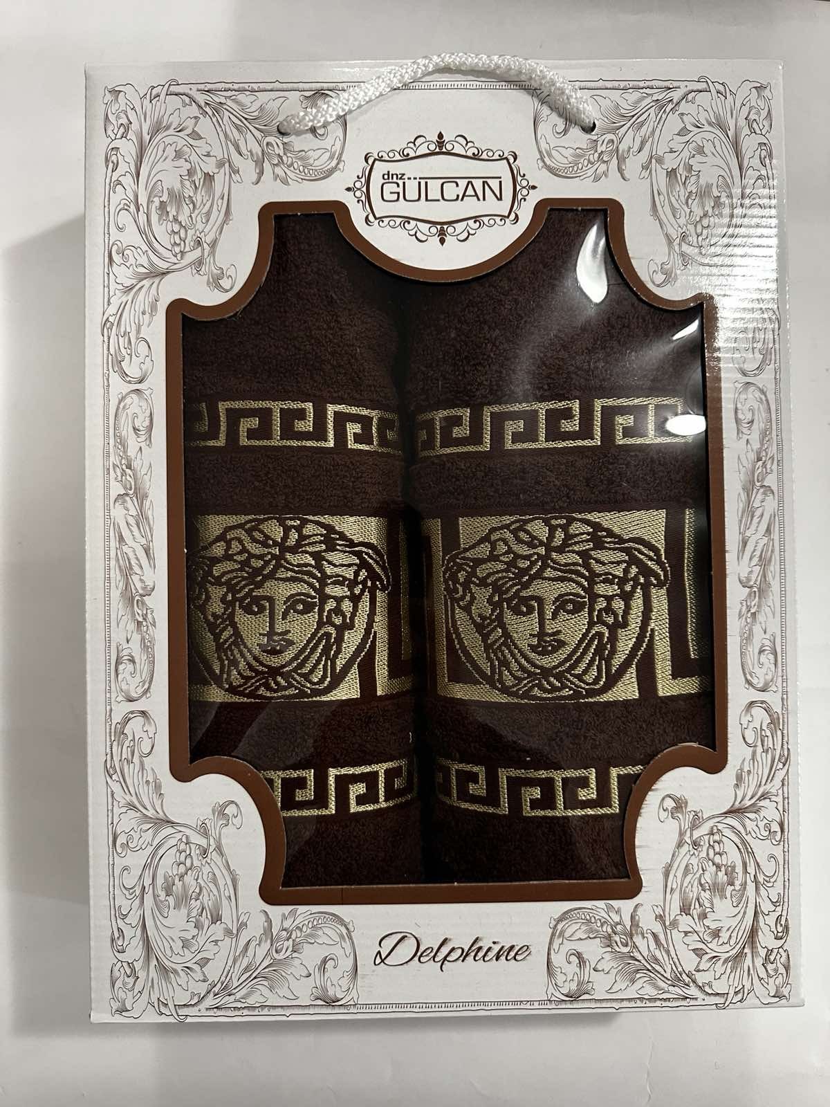 Набор махровых полотенец Gulcan 2-ка (узор Versace)