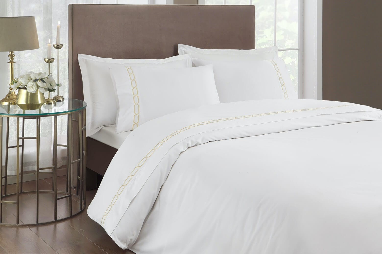 постільна білизна TAC DELUX JAKAR SATEN Diamond bej