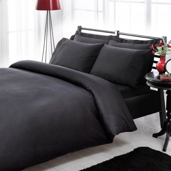 постільна білизна TAC Premium Basic Stripe siyah