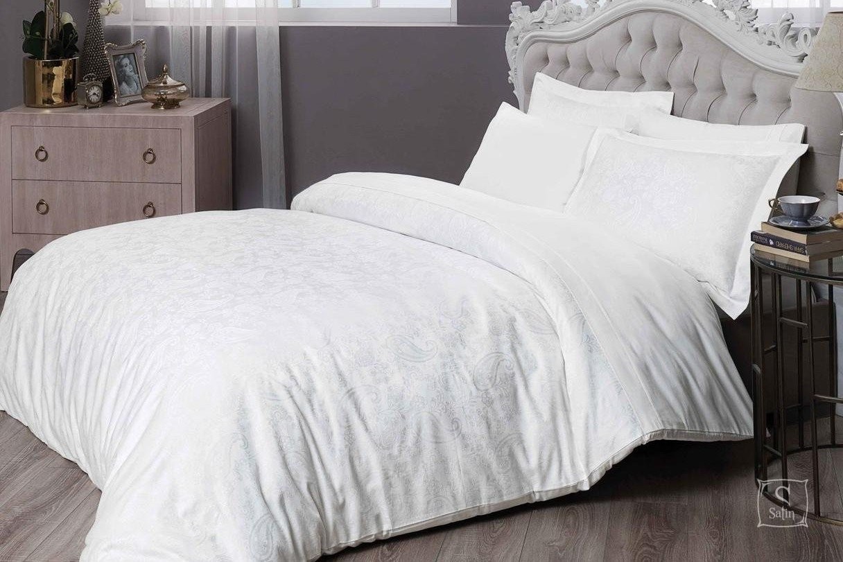 комплект постельного белья TAC jakar Brinley beyaz