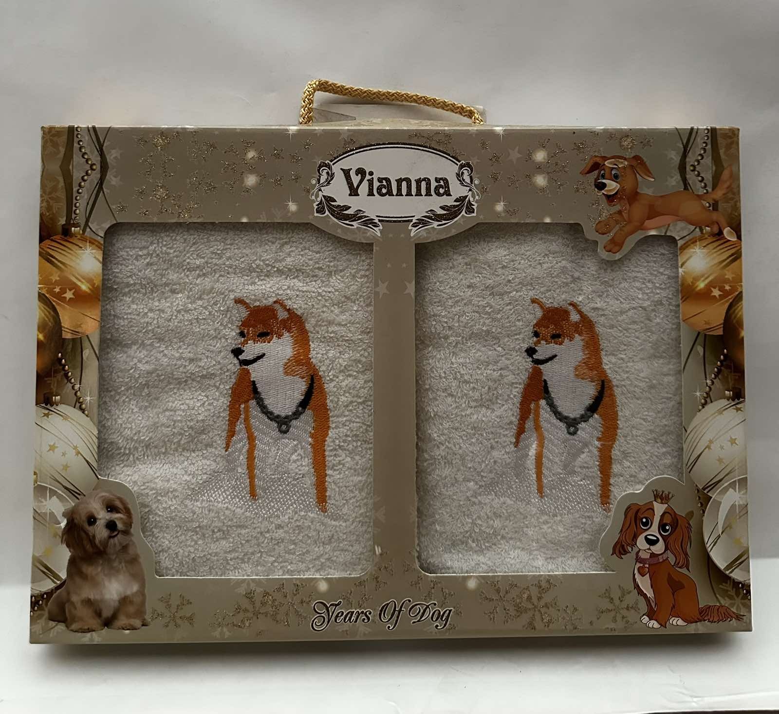 Набір рушників Vianna Dogs 2шт. (З + л) 30 * 50/50 * 90