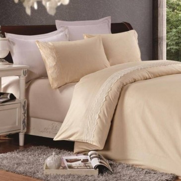 Sateen bedding set with lace, TF B 0014 N