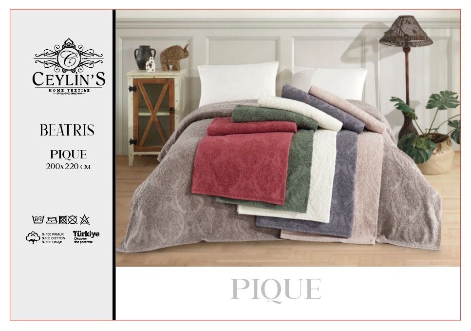 Махровая простынь Ceylin jakarli pike 200x220