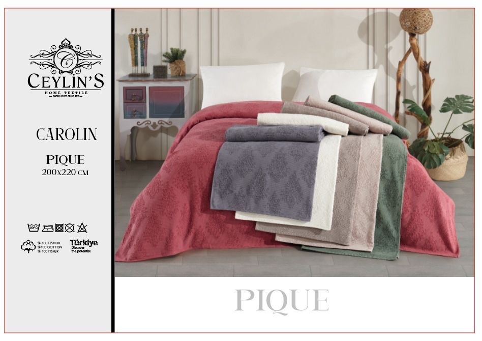 Махровая простынь Ceylin jakarli pike 200x220