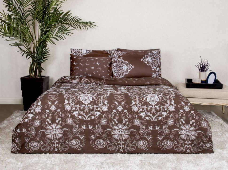 Постельное бельё TAC DELUX SATEN Ponda Vizon евро