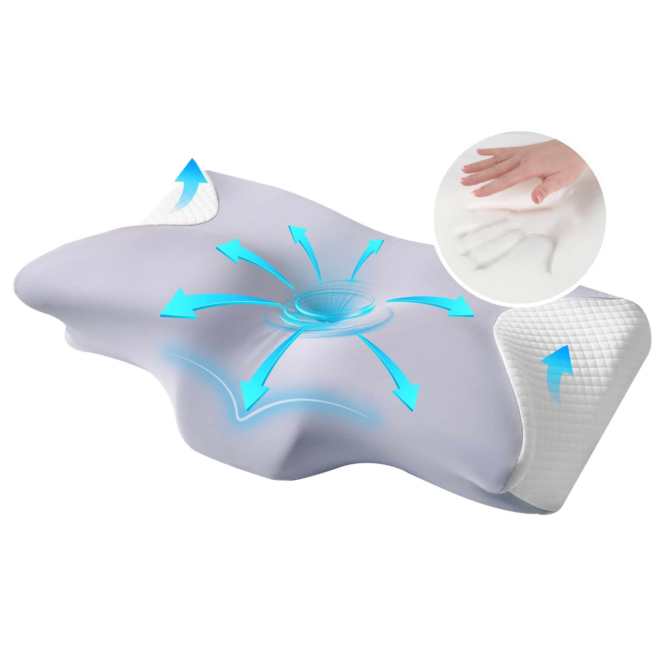 Ортопедическая подушка ErgoSleep IDEIA 61х34х12 см с эффектом памяти формы