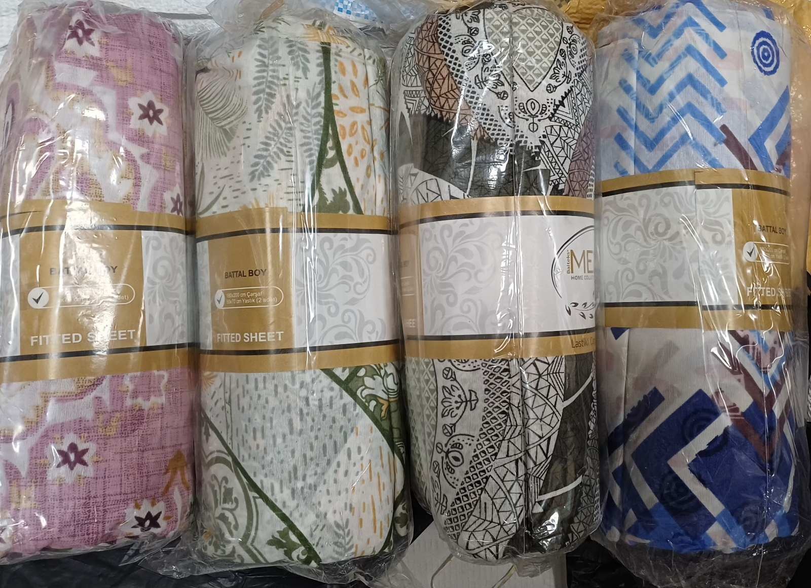 Простынь на резинке Melisa Ranforce с наволочками ранфорс