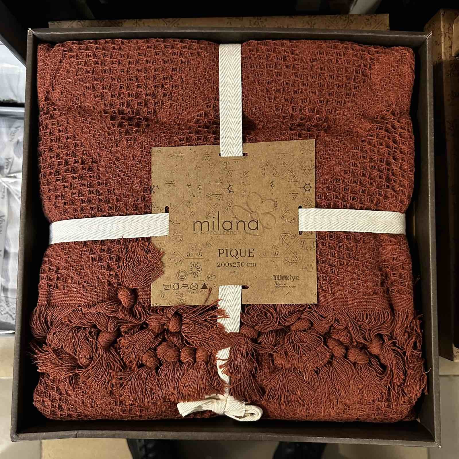 Летнее покрывало Milana Pigue pike 200x230 вафельное