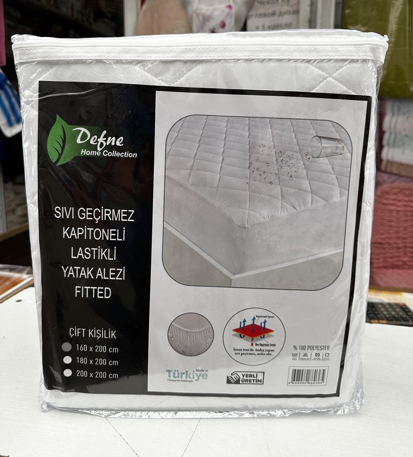 Наматрасник Defne Alez с бортами стеганый водонепроницаемый