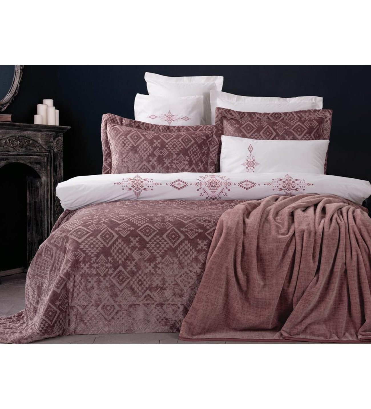 Постельный комплект Cotton Box Snazzy Series Ceyiz Seti Simona Gul kurusu