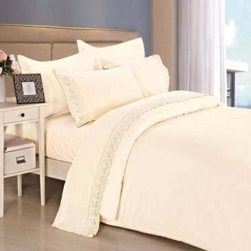 Sateen bedding set with lace, TF B 0012 N
