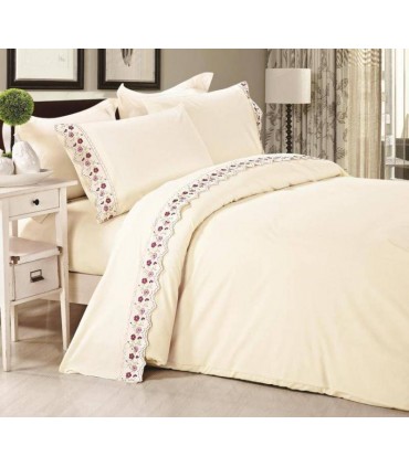 Sateen bedding set with lace, TF B 0010 N