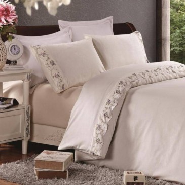 Sateen bedding set with lace, TF B 0009 N