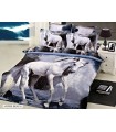 Комплект постельного белья Arya печатный Сатин 3D Exclusive Horse Beach
