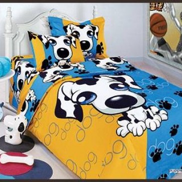 Комплект постельного белья ARYA печатный детский Puppy Blue - голубой