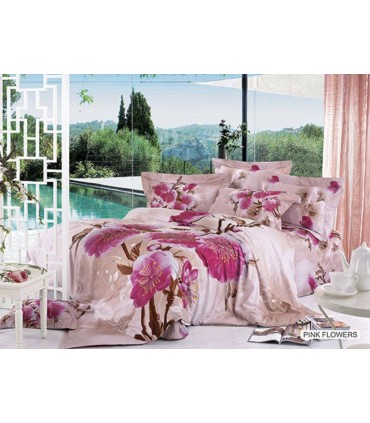 Комплект постельного белья ARYA печатный Сатин Pink Flowers