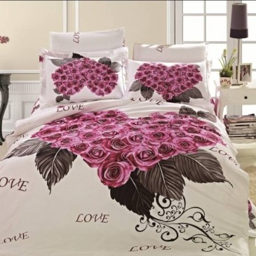 ARYA Satin Poppy bedding set