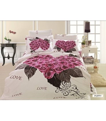 ARYA Satin Poppy bedding set