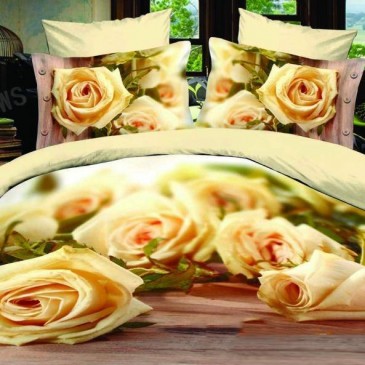 Комплект постельного белья Микрофибра 3D, Белые розы