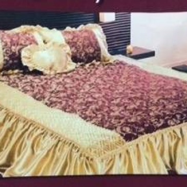 Satin bedspread MS Sofia with a pillow 50 * 70