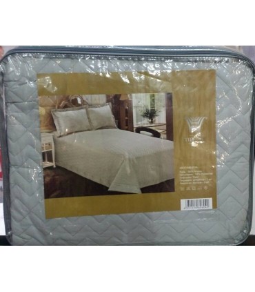 Quilted bedspread TIFFANY Satin, with pillowcases, 3 units HODO 045 8034
