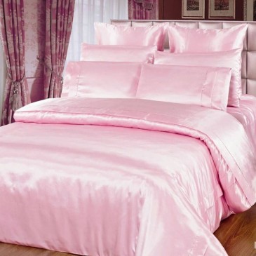 Bedding Set ARYA Silk Solid Colored Pink