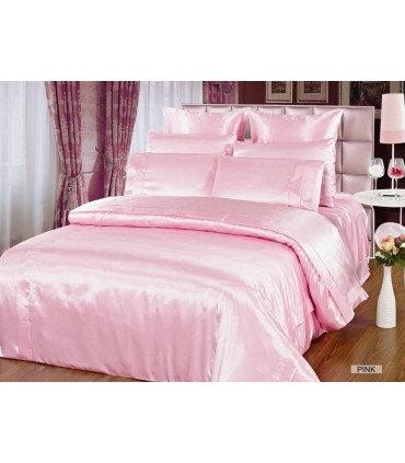 Комплект постільної білизни ARYA Шовк Однотонний Pink